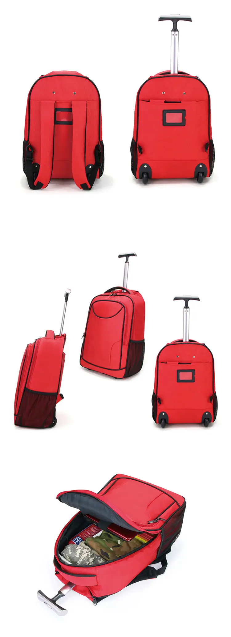Multiple compartments for organized packing – BEARKY BQT006 lightweight trolley backpack